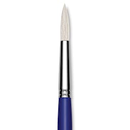 Blick Scholastic White Bristle Brush - Round, Size 14 close up