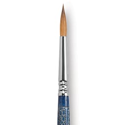 Escoda Optimo Kolinsky Sable Brush - Pointed Round, Long Handle, Size 6 close up