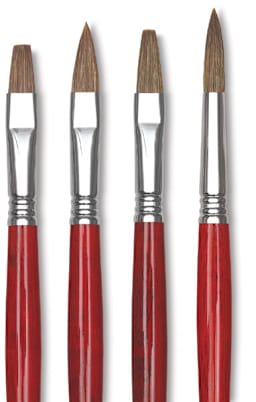 Bravo Light Ox Hair Brushes - Closeup of tips of 4 types of brushes

