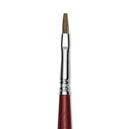 Escoda Bravo Light Ox Hair Brush - Flat, Long Handle, Size 4 close up