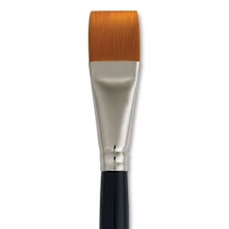 Dynasty Finest Golden Synthetic Brush - Flat Wash, Refill Brush, 1", close up
