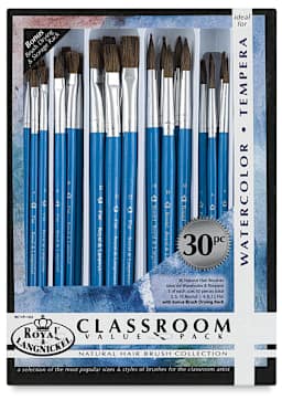 Royal Langnickel Natural Hair Classroom Value Packs - Front of package of Rounds and Flats Pack

