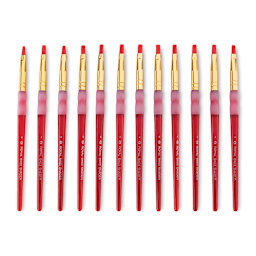 Big Kid's Choice Lil' Grippers Synthetic Brushes - Flat, Size 4, Pkg of 12, fanned out