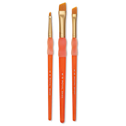 Royal & Langnickel Big Kid's Choice Lil' Grippers Synthetic Brushes - Angular, Set of 3
