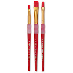 Royal & Langnickel Big Kid's Choice Lil' Grippers Synthetic Brushes - Shader, Set of 3