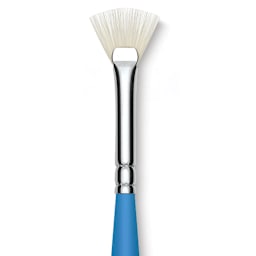 Princeton Select Off-White Synthetic Brush - Fan, Mini Handle, Size 20/0, close-up