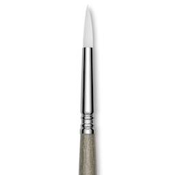 Escoda Perla Toray White Synthetic Brush - Round, Short Handle, Size 10 close up