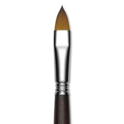Escoda Prado Tame Synthetic Brush - Filbert, Short Handle, Size 14 (Close-up of brush)