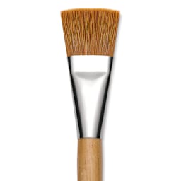 Blick Mega Golden Taklon Brush - Mega Flat, Short Handle, Size 30, close up