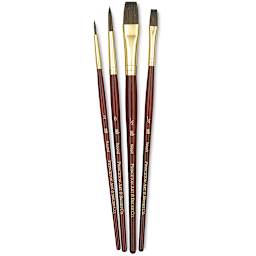 Princeton Real Value Brush Set - 9121, Synthetic Pony, Short Handle, Set of 4