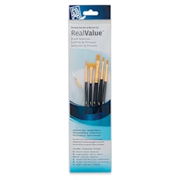 Princeton Real Value Brush Set - 9133, Golden Taklon, Short Handle, Set of 6