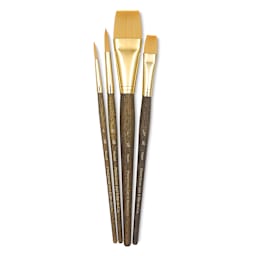 Princeton Real Value Brush Set - 9146, Golden Taklon, Short Handle, Set of 4