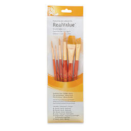 Princeton Real Value Brush Set - 9153, Golden Taklon, Short Handle, Set of 6