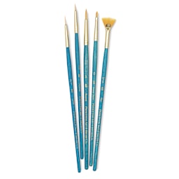Princeton Real Value Brush Set - 9170, Golden Taklon, Short Handle, Set of 5