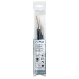 Da Vinci Nova Synthetic Brushes - Set 5235, Round, Short Handle, Set of 4, back of the packaging