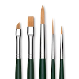Da Vinci Nova Synthetic Brushes - 50th Anniversary Set, Short Handle, Set of 5, close up