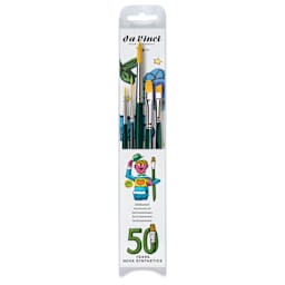 Da Vinci Nova Synthetic Brushes - 50th Anniversary Set, Short Handle, Set of 5, front of packaging
