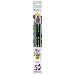 Da Vinci Nova Synthetic Brushes - 50th Anniversary Set, Long Handle, Set of 5, front of packaging
