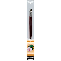 Da Vinci Black Sable Brushes - Set of 3 shown upright in package
