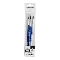 Da Vinci Forte Basic Synthetic Brushes - Assorted, Short Handler, Set of 3, in packaging