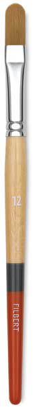Princeton Snap! Golden Taklon Brush - Filbert, Short Handle, Size 12