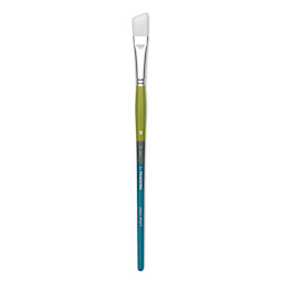 Princeton Snap! White Taklon Brush - Angle Bright, Long Handle, Size 10
