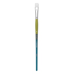 Princeton Snap! White Taklon Brush - Bright, Long Handle, Size 8