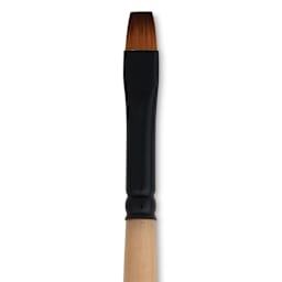 Dynasty Black Gold Brush - Chisel Blender, Short Handle, Size 8 close up