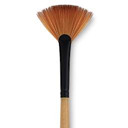 Dynasty Black Gold Brush - Fan, Short Handle, Size 2 close up
