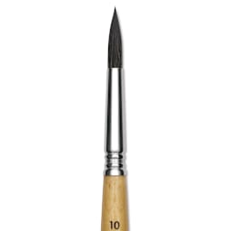 Escoda Squirrel Hair Ceramic Brush - Round Pointed, Size 10 (Close-up of brush)