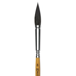 Escoda Squirrel Hair Ceramic Brush - Full Body Oval, Size 8 (Close-up of brush)