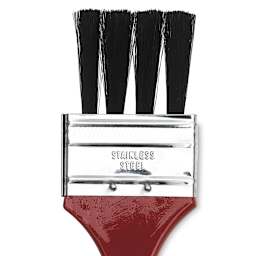 Dynasty Red-Letter Encaustic Brushes - Closeup of Grainer Flat Firm Brush