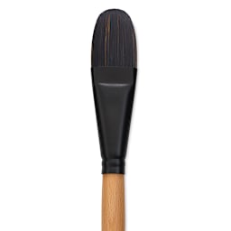 Princeton Catalyst Polytip Bristle Brush - Filbert, Long Handle, Size 16 close up