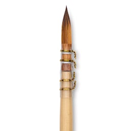 Dynasty Black Gold Short Handle Brush - Quill, Size 3/0 close up