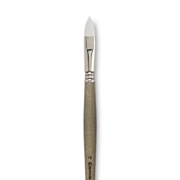Escoda Perla Toray White Synthetic Brush - Filbert, Long Handle, Size 14