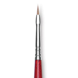 Escoda Opera Takatsu Synthetic Brush - Filbert, Long Handle, Size 1 (Close-up of brush)