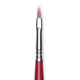 Escoda Opera Takatsu Synthetic Brush - Filbert, Long Handle, Size 4 (Close-up of brush)