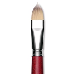Escoda Opera Takatsu Synthetic Brush - Filbert, Long Handle, Size 20 (Close-up of brush)