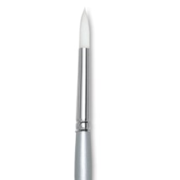 Silver Brush Silverwhite Synthetic Brush - Round, Long Handle, Size 4 close up