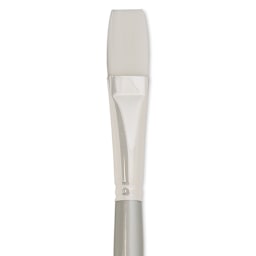 Silver Brush Silverwhite Synthetic Brush - Flat, Long Handle, Size 10 close up
