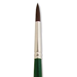 Silver Brush Ruby Satin Synthetic Brush - Round, Size 4, Long Handle close-up