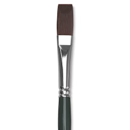 Silver Brush Ruby Satin Synthetic Brush - Flat, Size 8, Long Handle close-up