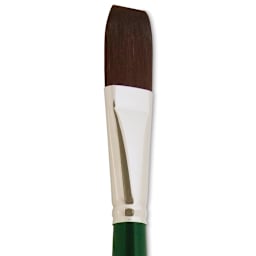 Silver Brush Ruby Satin Synthetic Brush - Flat, Size 12, Long Handle close-up