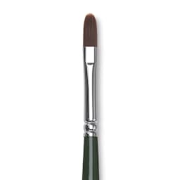 Silver Brush Ruby Satin Synthetic Brush - Filbert, Size 2, Long Handle close-up