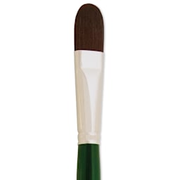 Silver Brush Ruby Satin Synthetic Brush - Filbert, Size 10, Long Handle close-up