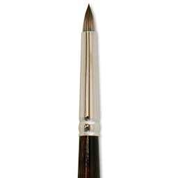 Silver Brush Monza Synthetic Mongoose Artist Brush - Short Round, Size 8 close up