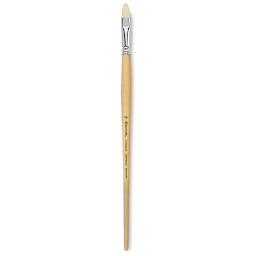 Escoda Clasico Chungking White Bristle Brush - Short Filbert, Long Handle, Size 14