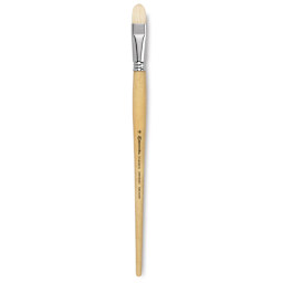 Escoda Clasico Chungking White Bristle Brush - Short Filbert, Long Handle, Size 18