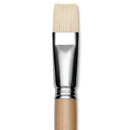 Escoda Clasico Chungking White Bristle Brush - Bright, Long Handle, Size 22 close up