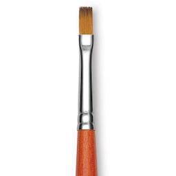Raphael Golden Kaerell Brush - Flat, Long Handle, Size 4, close-up